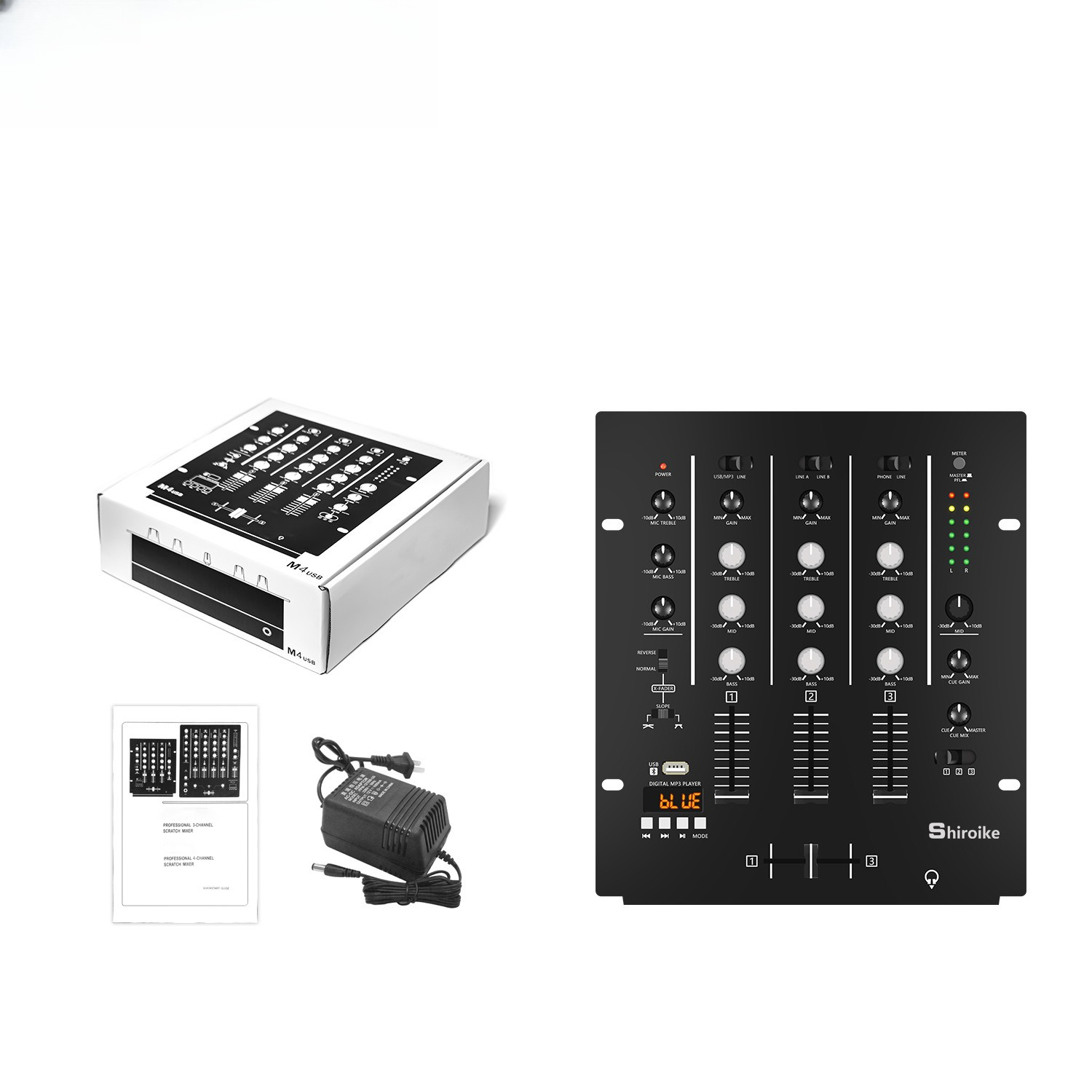 Audio Interface - 4-Channel DJ Mixer, Professional KTV Stage