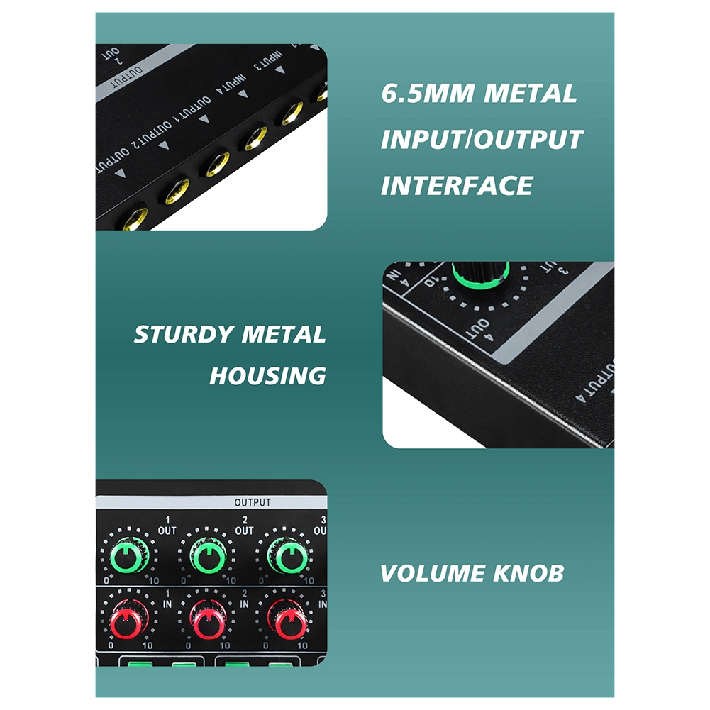 Audio Interface - (MEOF] -LQ04 4-Channel Mixer 4-Channel Headphone