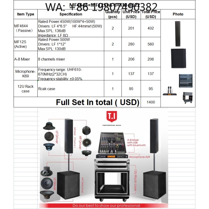Full Range Speaker - Dual 15 Inch Two-Way Portable Column
