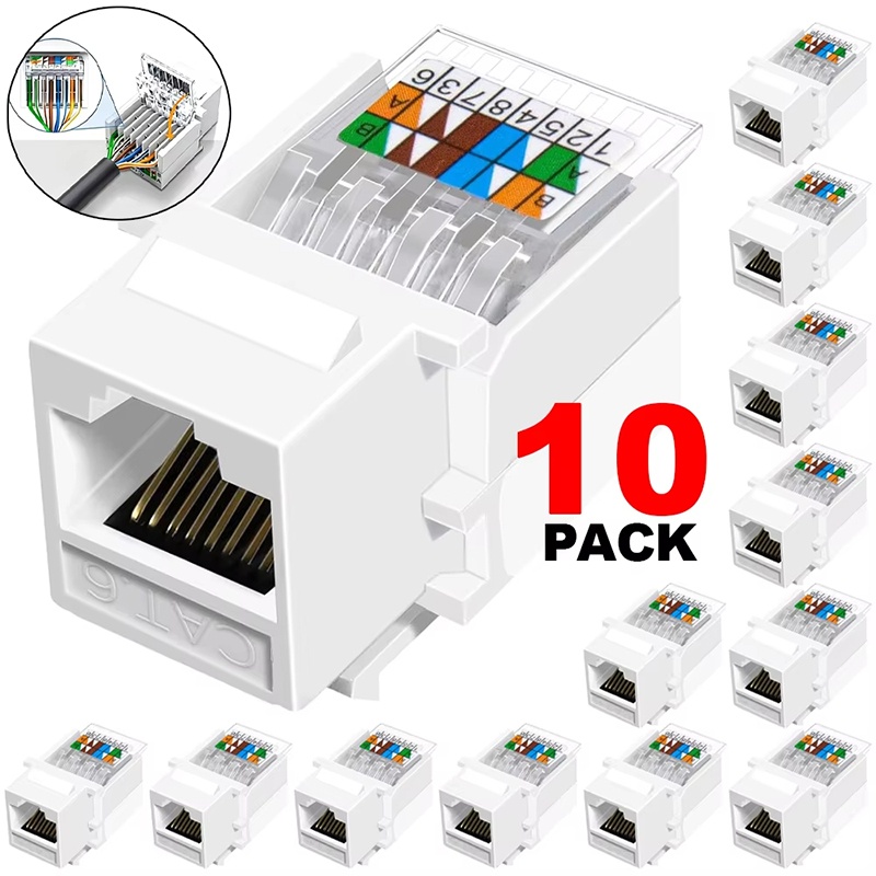 Rj45 Jack - 10pcs Cat6 RJ45 Network Module Keystone