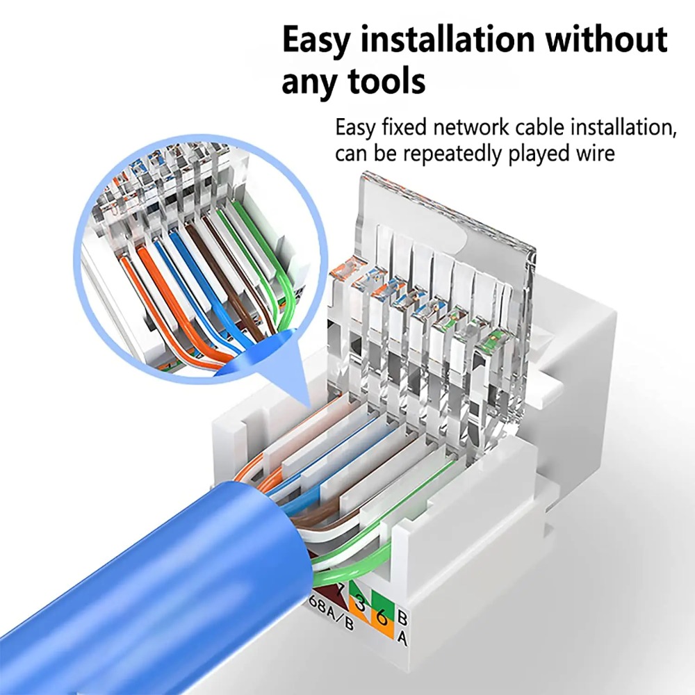 Rj45 Jack - Cat6 Tool-Less RJ45 Keystone Jack Ethernet