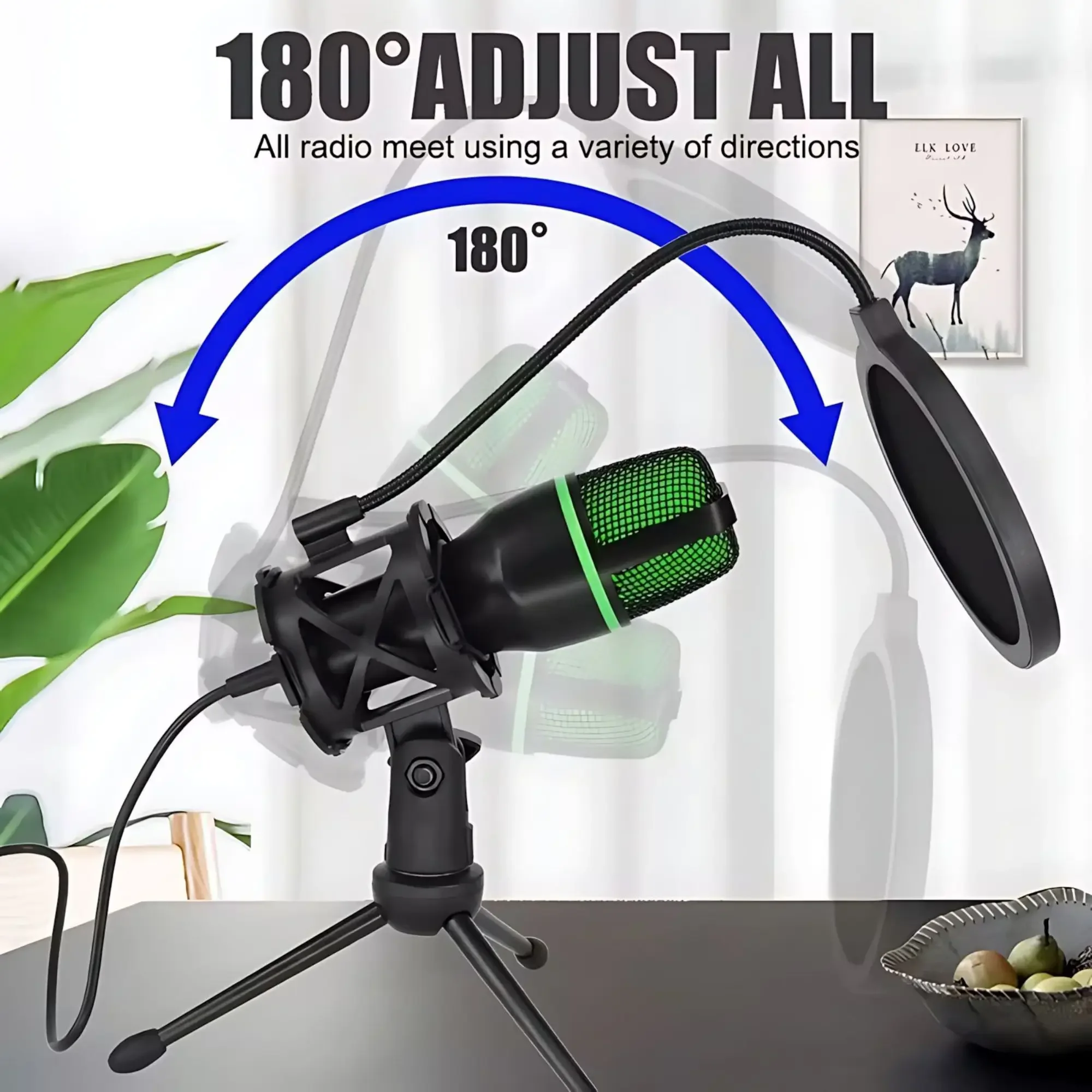 RGB Lighting Microphone Kit wi - Condenser Microphone Kit review and price
