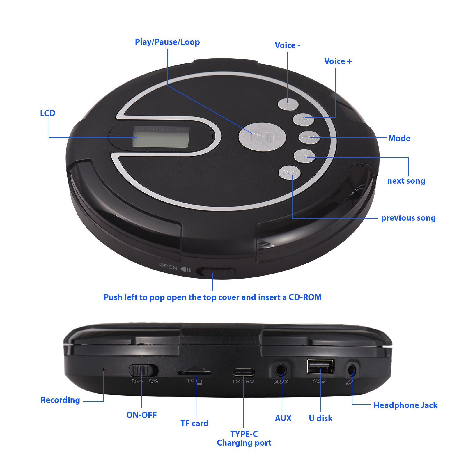 CD Player with Wired Headphone - Speaker Wire review and price