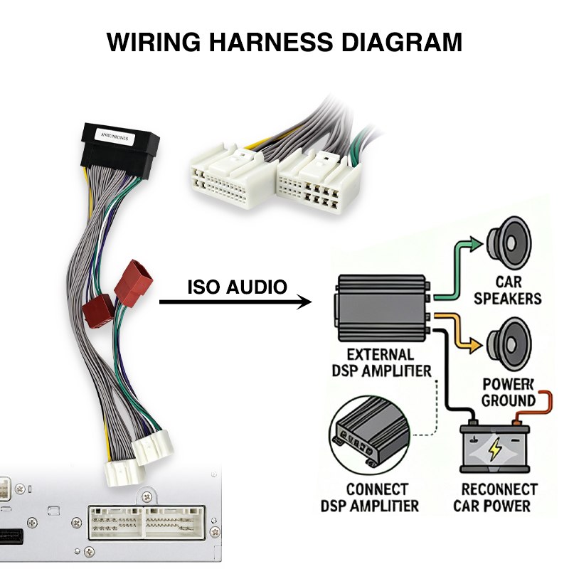 DSP Amplifier T-Harness Cable  - Audio Jumper Wire review and price